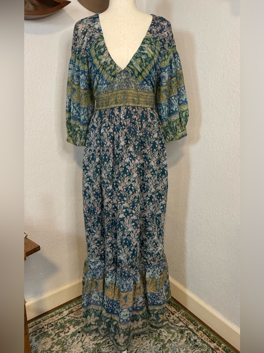 Free People Golden Hour Border Maxi Dress Small